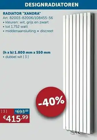 Zelfbouwmarkt Designradiatoren staal radiator xandra aanbieding