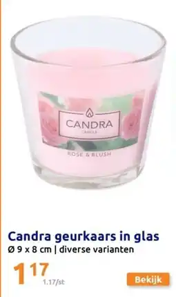 Action Candra geurkaars in glas aanbieding