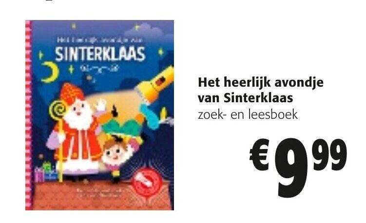 Het heerlijk avondje van sinterklaas zoek- en leesboek promotie bij Colruyt