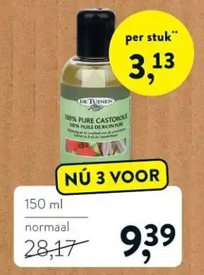 Holland & Barrett 100% pure castorolie 150ml aanbieding