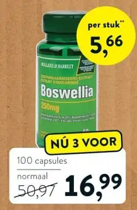 Holland & Barrett Boswellia 100 capsules aanbieding