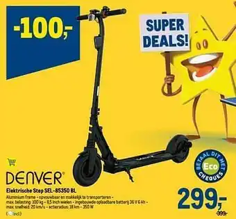 Makro Denver elektrische step sel-85350 bl aanbieding
