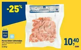 Makro Horeca select zalmstukjes aanbieding