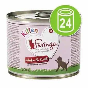 Zooplus 24x200g Kitten Konijn & Kip Feringa Kattenvoer aanbieding
