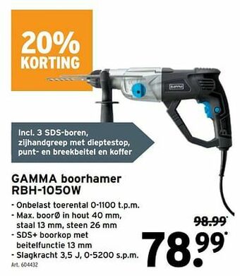 GAMMA Gamma boorhamer rbh-1050w aanbieding