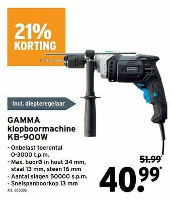 Gamma klopboormachine kb-900w