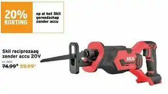 GAMMA Skil reciprozaag zonder accu 20v aanbieding