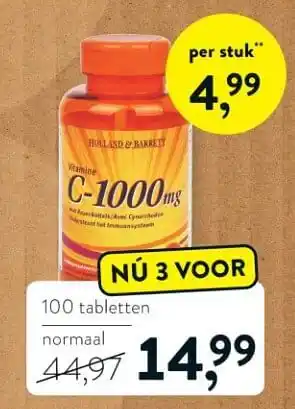 Holland & Barrett Vitamine c aanbieding