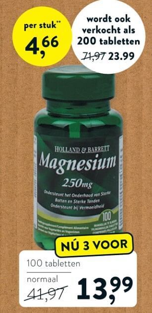 Holland & Barrett Magnesium aanbieding