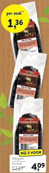 Holland & Barrett Nan-yu thee 100gram aanbieding
