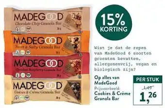 Cookies + cream granola bar