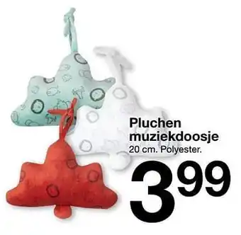 Pluchen muziekdoosje 20cm