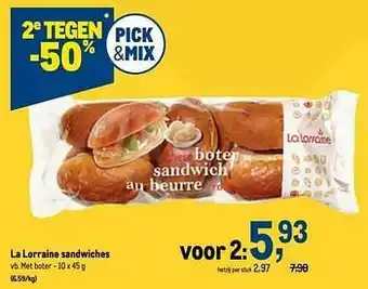 Makro La lorraine sandwiches met boter aanbieding