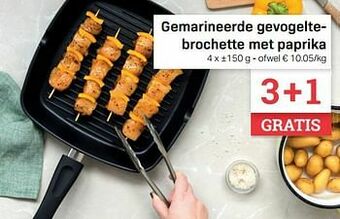 Buurtslagers Gemarineerde gevogeltebrochette met paprika aanbieding