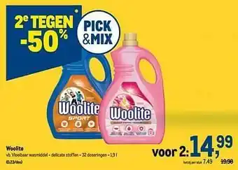 Makro Woolite vloeibaar wasmiddel - delicate stoffen aanbieding