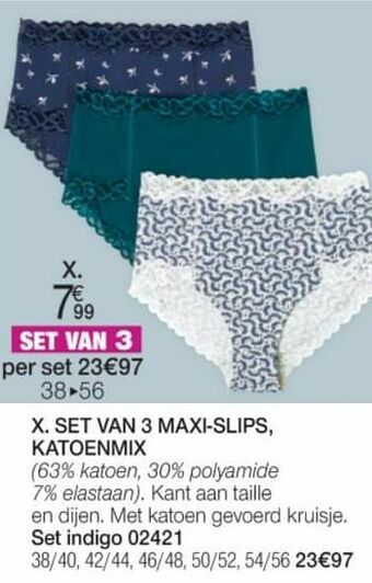 Damart Set van 3 maxi-slips katoenmix aanbieding