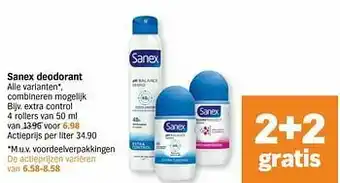 Albert Heijn Sanex deodorant extra control aanbieding
