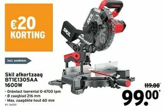 GAMMA Skil afkortzaag bt1e1305aa 1600w aanbieding