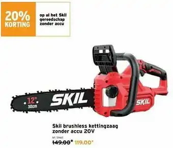 GAMMA Skil brushless kettingzaag zonder accu 20v aanbieding