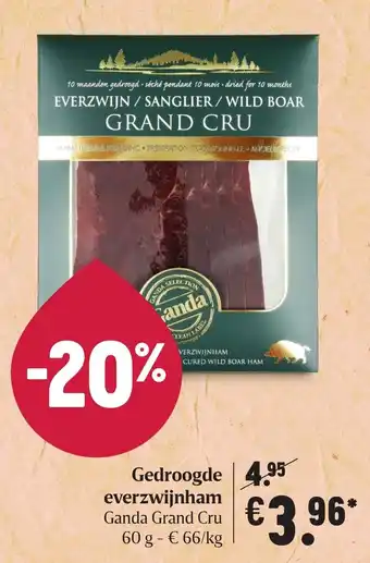 Delhaize Gedroogde everzwijnham aanbieding