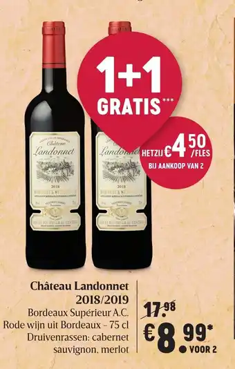Delhaize Chateau Landonnet 2018/2019 aanbieding