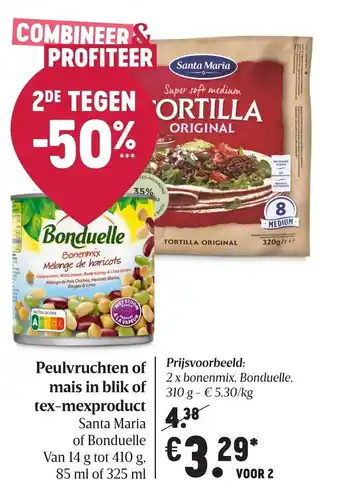 Peulvruchten of mais in blik of tex-mexproduct