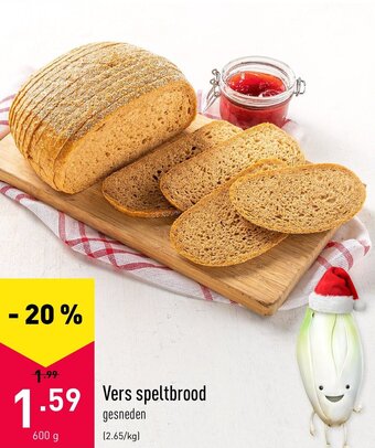 ALDI Vers speltbrood 600g aanbieding
