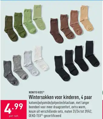 ALDI Wintersokken voor kinderen, 4 paar aanbieding