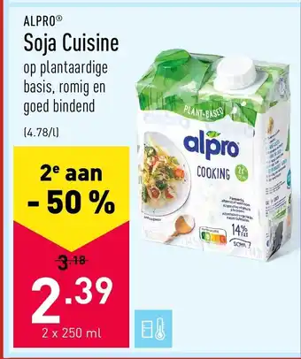 ALDI Soja Cuisine 2 x 250ml aanbieding
