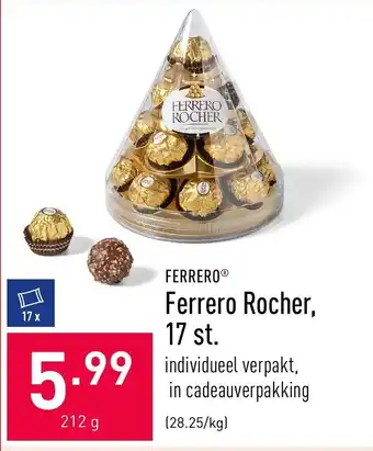 ALDI Ferrero Rocher, 17 st. 212g aanbieding