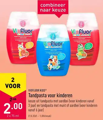ALDI Tandpasta voor kinderen 2 x 75ml aanbieding