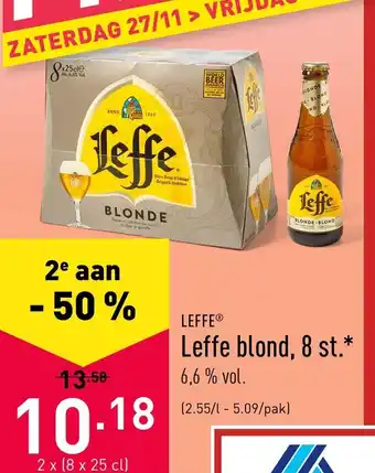 ALDI Leffe blond, 8 st. aanbieding