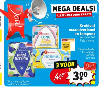 Kruidvat Kruidvat maandverband en tampons aanbieding