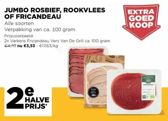 Jumbo Rosbief, Rookvlees of Fricandeau 2*100g