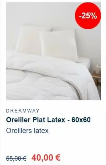 DreamWay Oreiller Plat Latex 60*60
