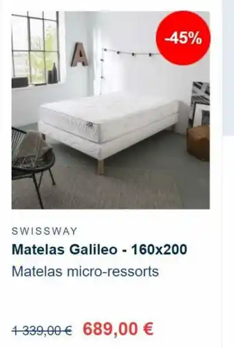 Le Roi du Matelas SwissWay Matelas Galileo 160*200 aanbieding