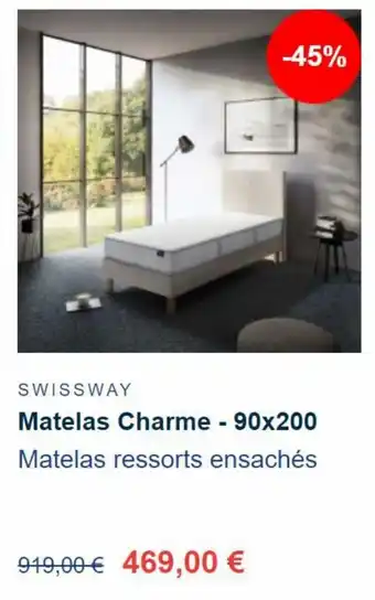 Le Roi du Matelas SwissWay Matelas Charme 90*200 aanbieding