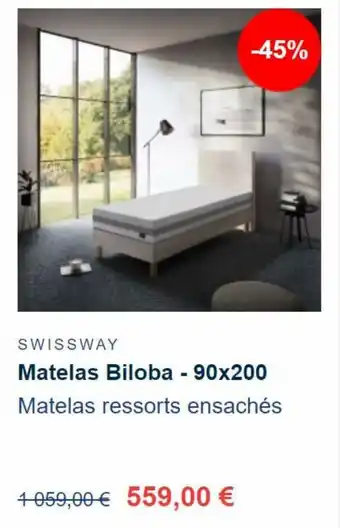 Le Roi du Matelas SwissWay Matelas Biloba 90*200 aanbieding