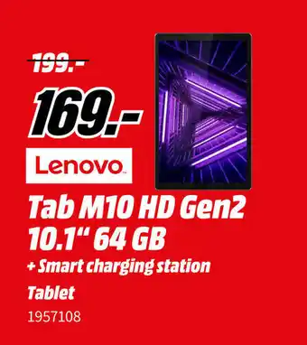 MediaMarkt Tab M10 HD Gen2 10.1" 64GB + Smart Charging Station Tablet aanbieding