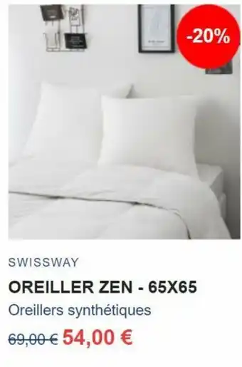 SwissWay Oreiller Zen 65*65