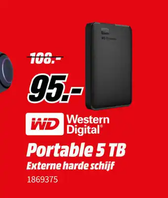 MediaMarkt WD Western Digital Portable 5 TB Externe Harde Schijf aanbieding