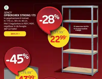BricoPlanit Sency Opbergrek Strong 175 176 x 90 x 40 cm aanbieding