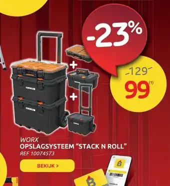 BricoPlanit Worx Opslagsysteem "Stack N Roll" aanbieding