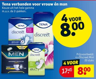 Kruidvat Tena verbanden voor vrouw én man aanbieding