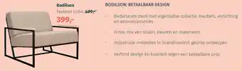 Morres Bodilson Fauteuil Cubic naturel aanbieding