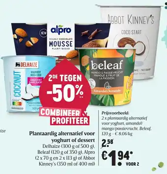 Delhaize Plantaardig alternatief voor yoghurt of dessert aanbieding