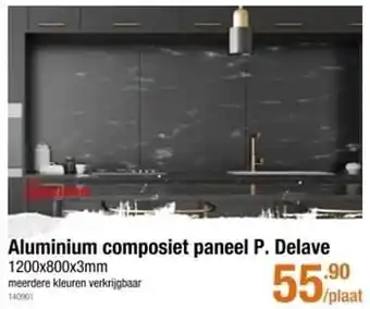 Aluminium composiet paneel p. delave 1200x800x3mm
