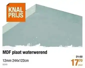 Mdf plaat waterwerend 244x122cm