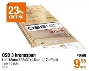 Cevo Osb 3 kronospan 18mm 122x32x1.8cm aanbieding