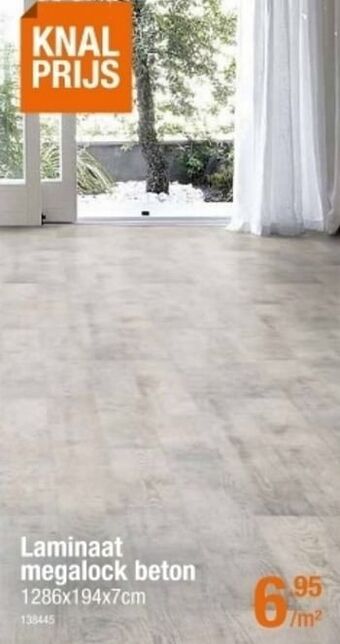 Cevo Laminaat megalock beton 1286x194x7cm aanbieding